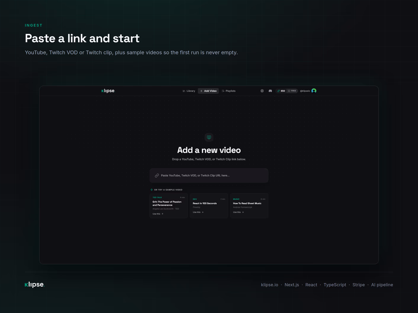 Add a video by pasting a link